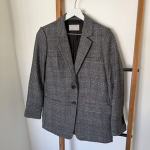 Everlane Oversized Glen Plaid Blazer in Wool Size 0